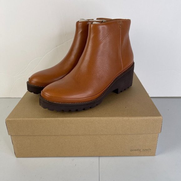 Gentle Souls Shoes - Gentle Souls by Kenneth Cole Mona Ankle Bootie Brown Women's Size 7.5